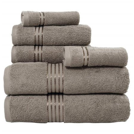 BEDFORD HOME Bedford Home 67A-01806 100 Percent Cotton Hotel 6 Piece Towel Set - Taupe 67A-01806